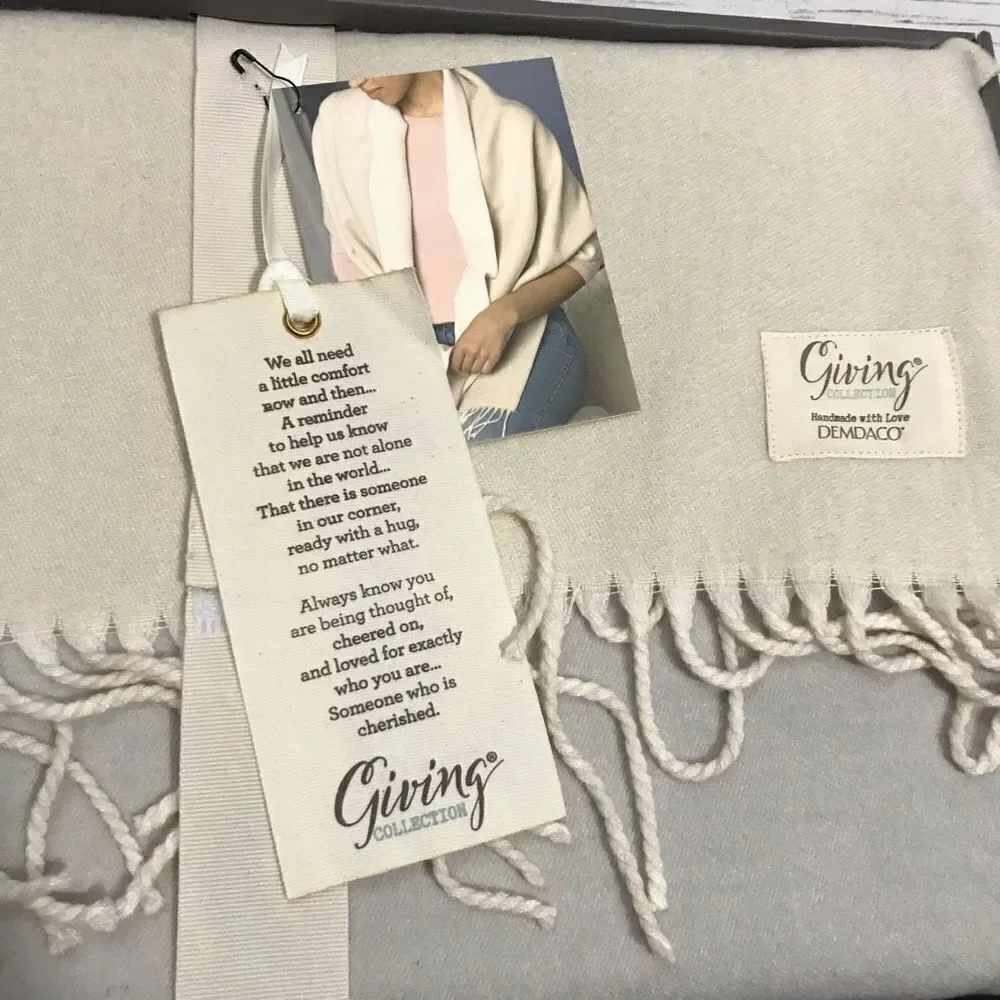 Demdaco Giving Wrap‎ Soft Scarf cream nwt